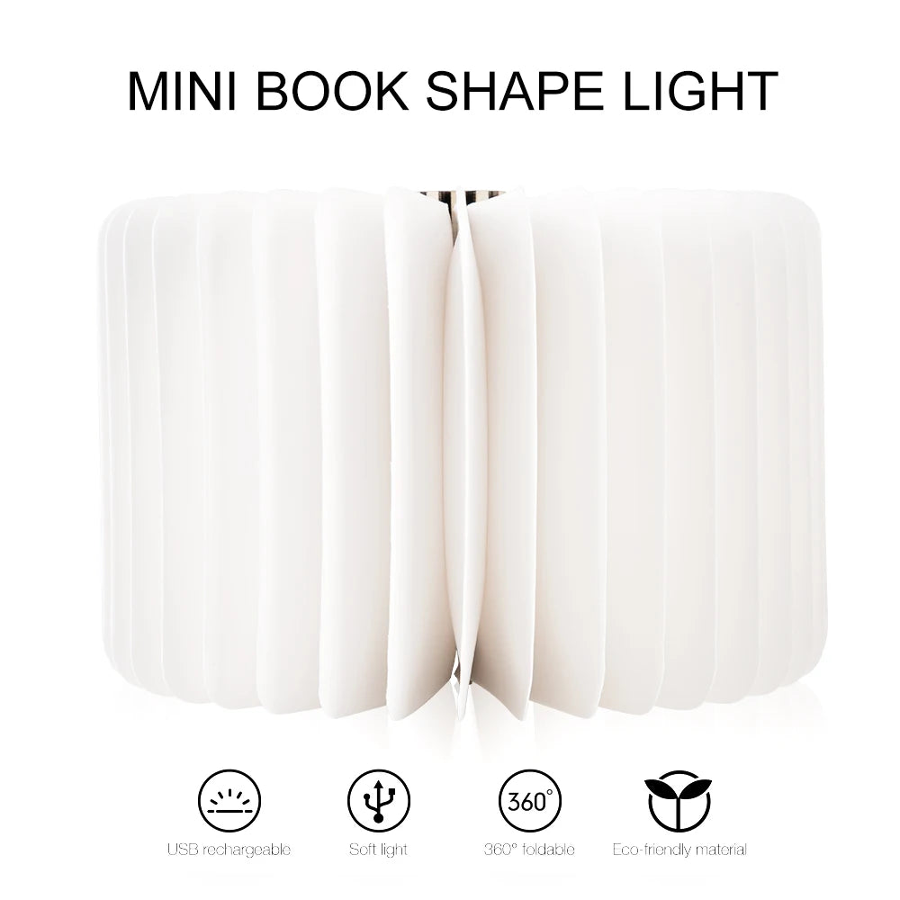 LED Wooden Book Lamp Children Reading light USB Bedside Table Lamp 3 Color Bedroom Art Decor Night Light for Kids Birthday Gift